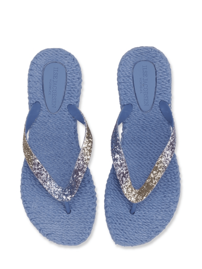 Ilse Jacobsen Shoes Ilse Jacobsen Flip Flops With Sequins Light Regatta CHEERFUL12G 656 izzi-of-baslow