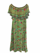 Inoa Dresses Inoa Chartreuse Frill Neck Silk Maxi Dress izzi-of-baslow