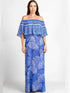 Inoa Dresses Inoa Exuma Blue Silk FRILL NECK DRESS izzi-of-baslow