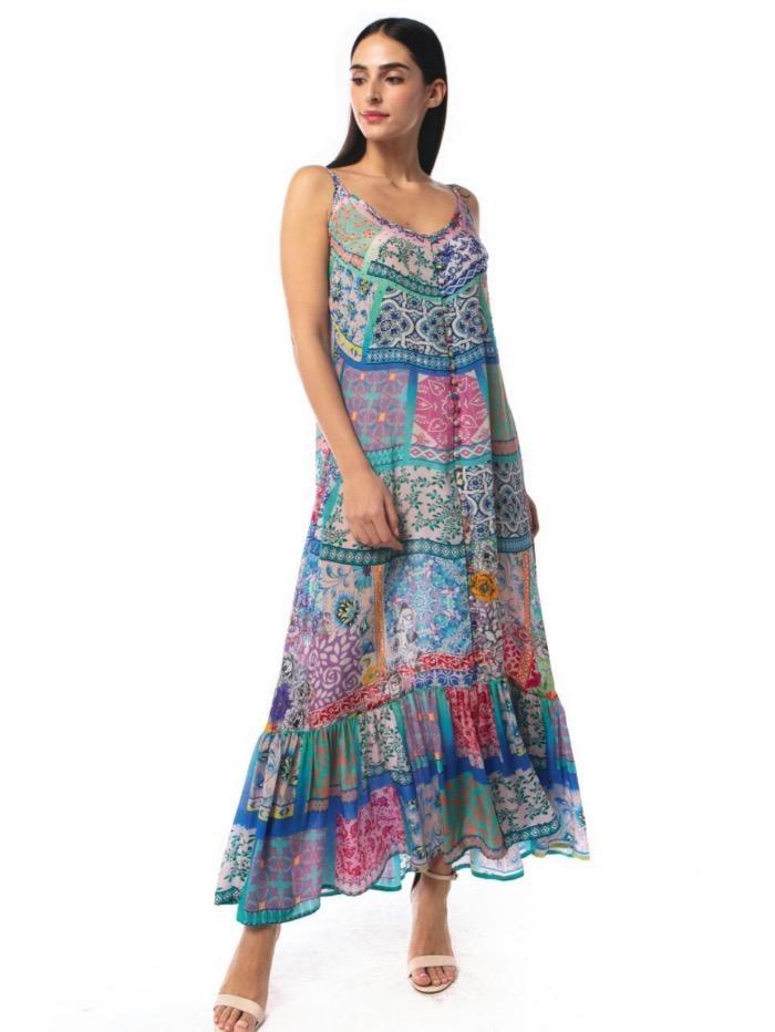 Inoa Dresses Inoa Martinique Frill Strap Maxi Dress izzi-of-baslow