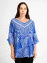 Inoa Tops Inoa Exuma Blue Silk FISH Top With Crystals izzi-of-baslow