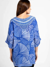 Inoa Tops Inoa Exuma Blue Silk FISH Top With Crystals izzi-of-baslow