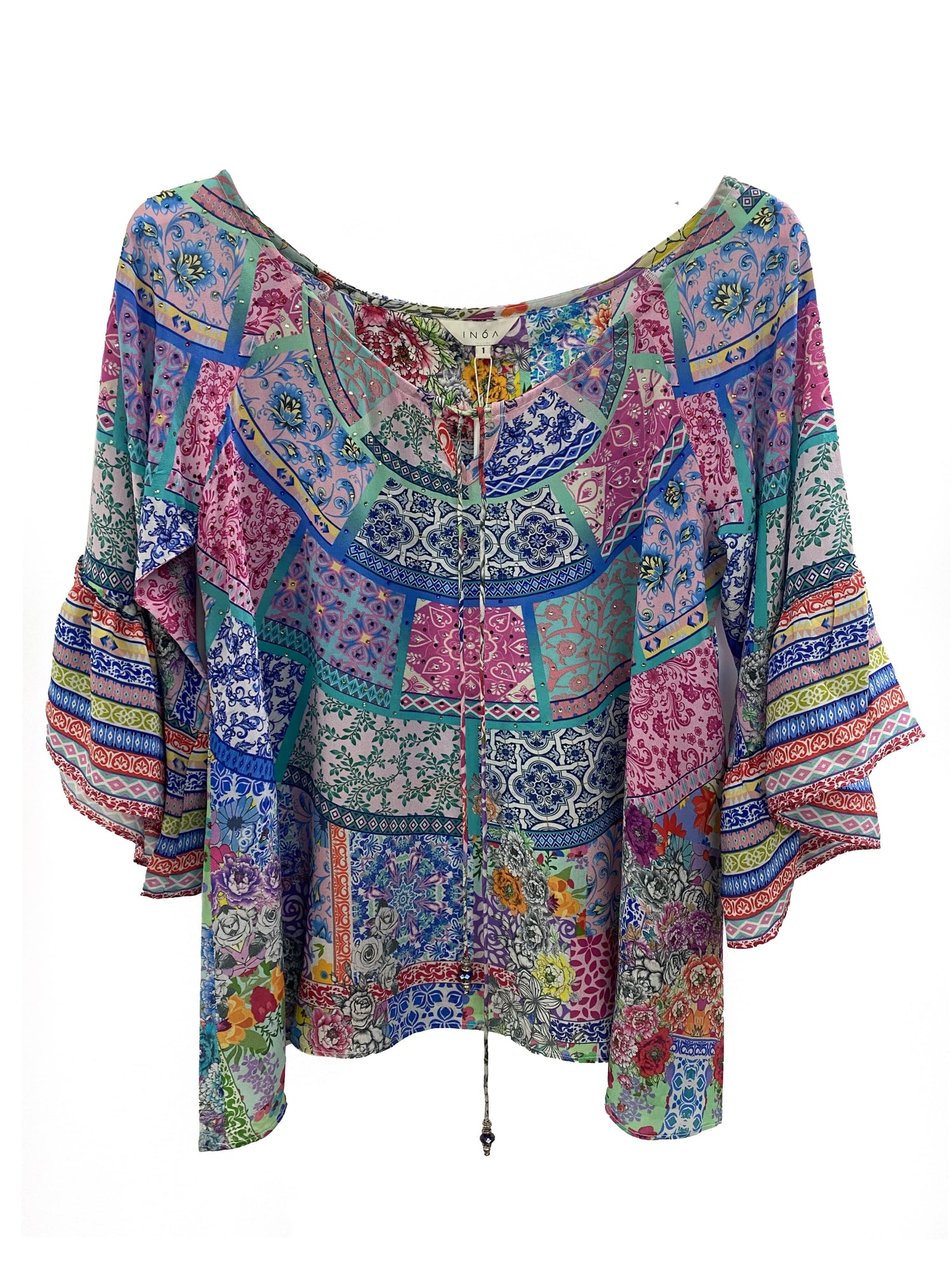 Inoa Tops Inoa Martinique Silk BOHO Top izzi-of-baslow