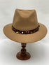 Izzi Hats Accessories Izzi Accessories Fedora Camel Hat With Brown Velvet Sequinned Band izzi-of-baslow