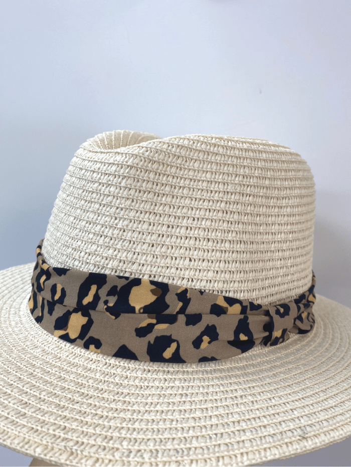Izzi Accessories Fedora Cream Animal Print Hat SH374 – Izzi of Baslow