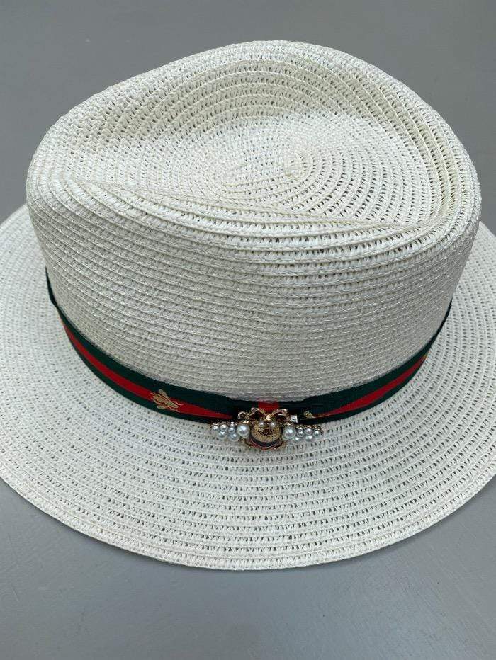 Izzi Hats Accessories Izzi Accessories Fedora Cream Bee Hat SH374 izzi-of-baslow