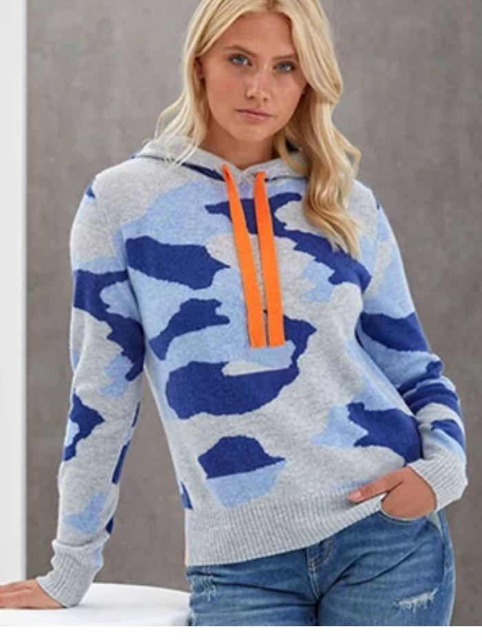 Izzi of Baslow Brodie Cashmere Blue Chloe Camo Hoodie izzi-of-baslow