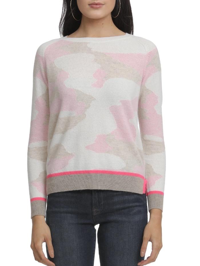 Izzi of Baslow Brodie Cashmere Pink Camo Sweater izzi-of-baslow