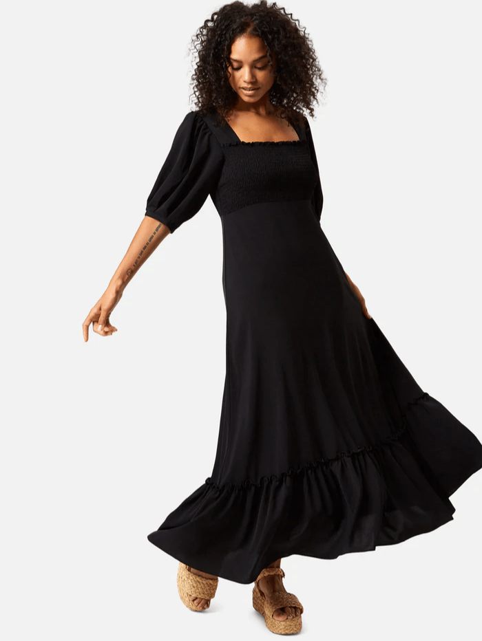 Izzi of Baslow Dresses Traffic People BIB12172 Talamanca Maxi Dress Black 001 izzi-of-baslow