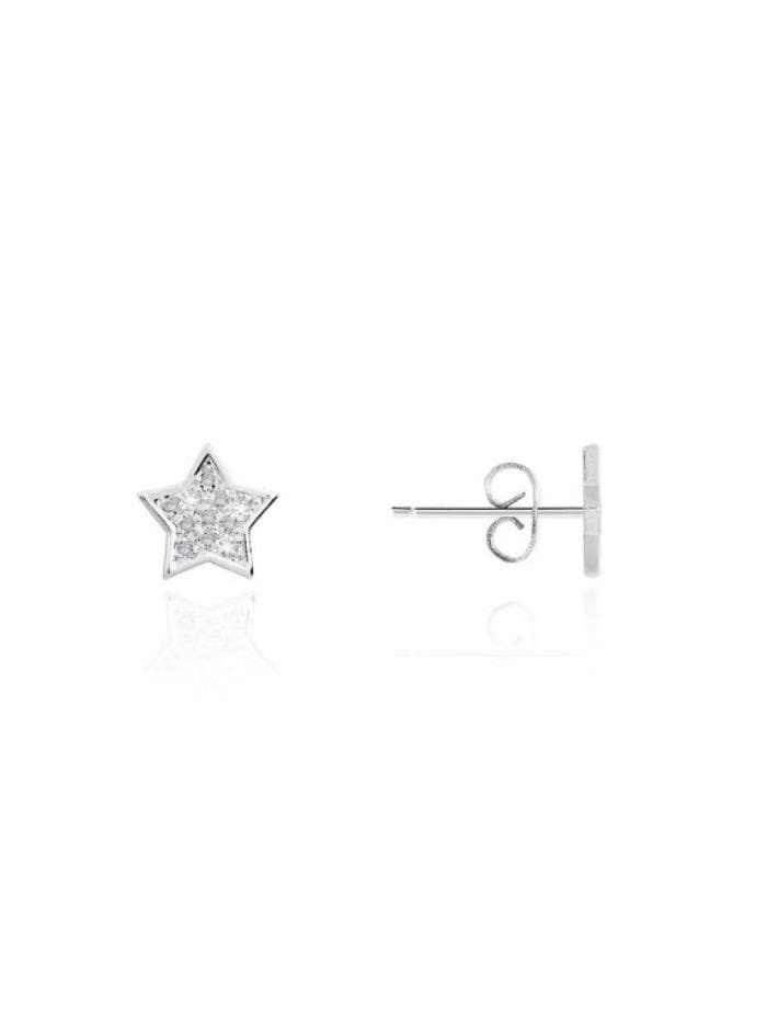 Joma Jewellery Jewellery Joma Earrings 3494 Sparkle and Shine Silver Plated Star Studs with Diamantee izzi-of-baslow