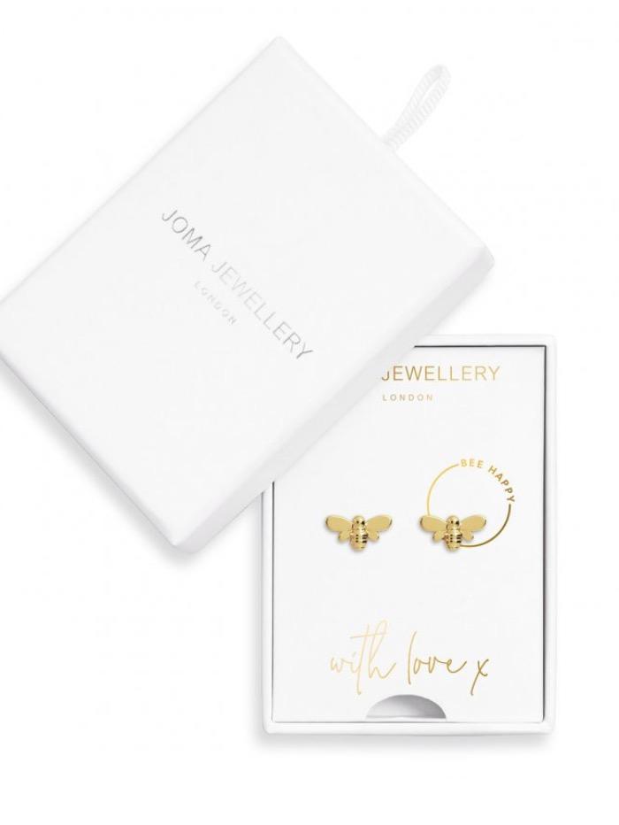 Joma Jewellery Jewellery Joma Earrings 3502 Bee Happy Gold Coloured Bee Studs izzi-of-baslow