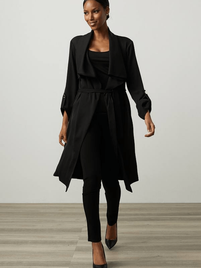 Joseph Ribkoff Coats and Jackets 8 Joseph Ribkoff Black Long Belted Jacket 213654 11 izzi-of-baslow