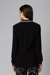 Joseph Ribkoff Coats and Jackets Joseph Ribkoff Black Jacket With White Stripe 201027 izzi-of-baslow