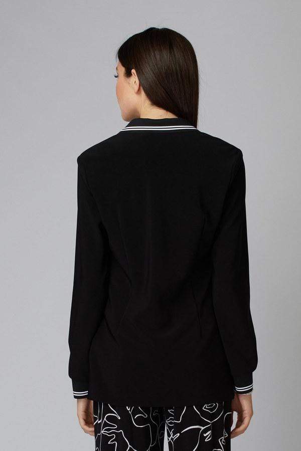 Joseph Ribkoff Coats and Jackets Joseph Ribkoff Black Jacket With White Stripe 201027 izzi-of-baslow