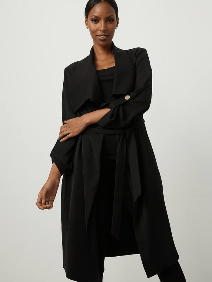 Joseph Ribkoff Coats and Jackets Joseph Ribkoff Black Long Belted Jacket 213654 11 izzi-of-baslow