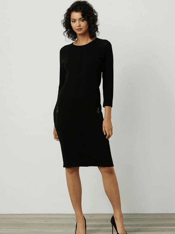 Joseph Ribkoff Coats and Jackets Joseph Ribkoff Black Zip Midi Dress 214935 11 izzi-of-baslow