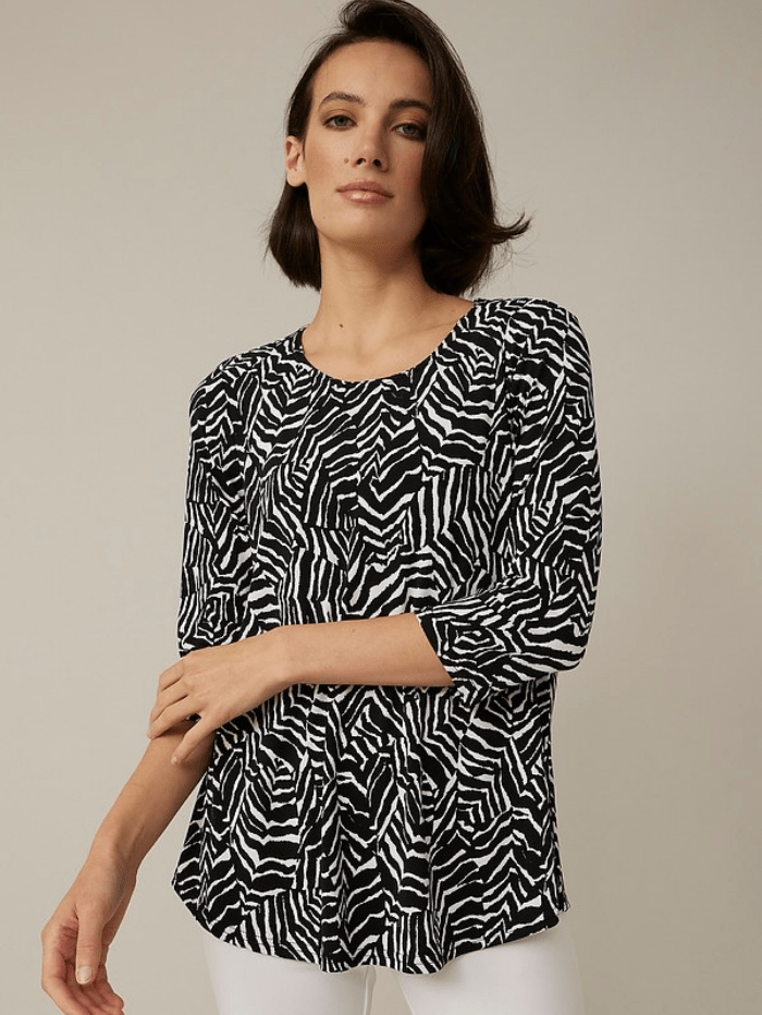 Joseph Ribkoff Coats and Jackets Joseph Ribkoff Blacl &amp; White Abstract Print Top 221312 110 izzi-of-baslow