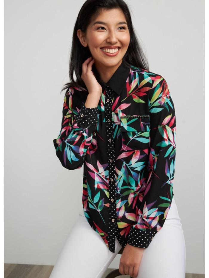 Joseph Ribkoff Coats and Jackets Joseph Ribkoff Floral Printed Blouse 211303 izzi-of-baslow