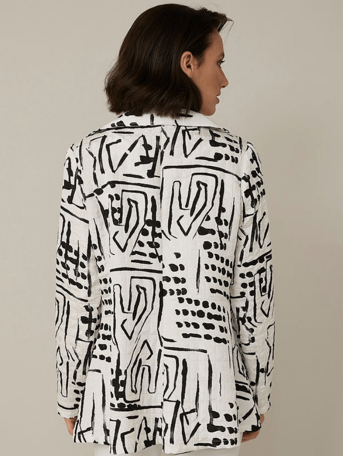 Joseph Ribkoff Coats and Jackets Joseph Ribkoff Graphic Print Black &amp; White Blazer 221113 1846 izzi-of-baslow