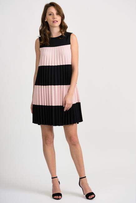 Joseph Ribkoff Coats and Jackets Joseph Ribkoff Pink and Black Stripe Dress 201402 izzi-of-baslow
