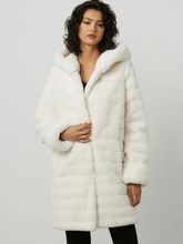 Joseph Ribkoff Coats and Jackets Joseph Ribkoff Reversible Faux Fur Hooded Coat Vanilla 214913 1761 izzi-of-baslow