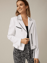 Joseph Ribkoff Coats and Jackets Joseph Ribkoff White Studded Short Jacket 221900 12 izzi-of-baslow