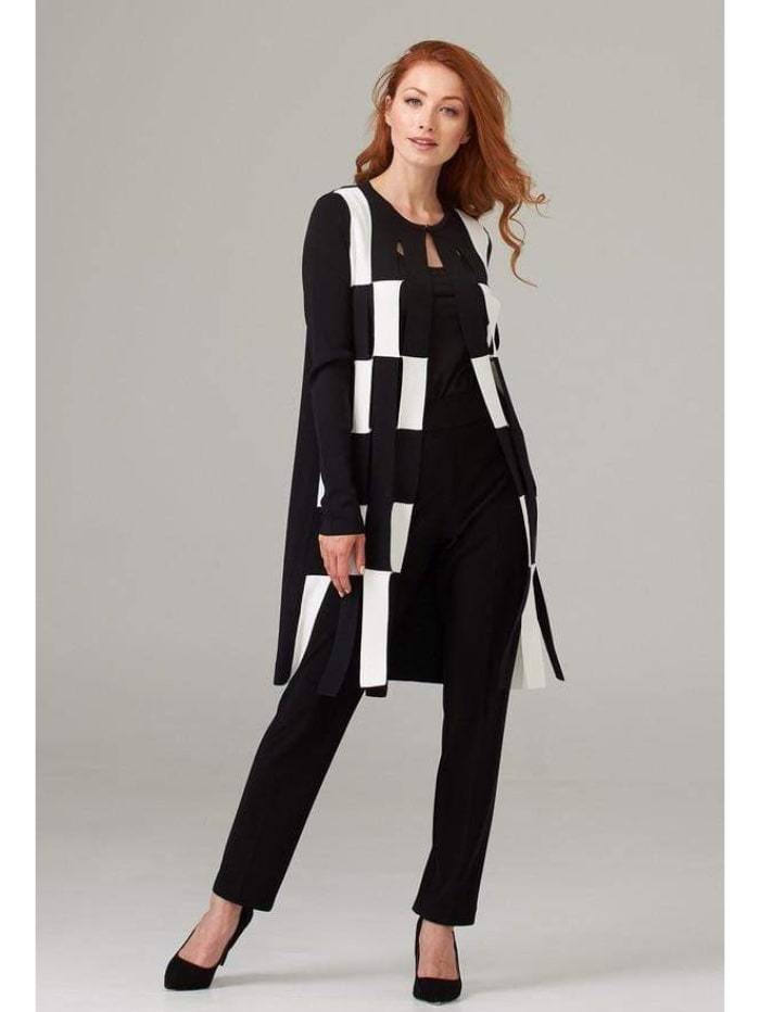 Joseph Ribkoff Coats &amp; Jackets Joseph Ribkoff Black and White Knitted Jacket 203084 izzi-of-baslow
