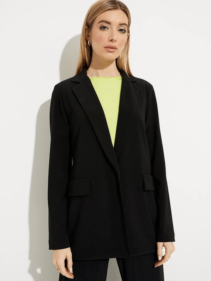 Joseph Ribkoff Coats &amp; Jackets Joseph Ribkoff Black Open Front Long Blazer 231064 11 izzi-of-baslow