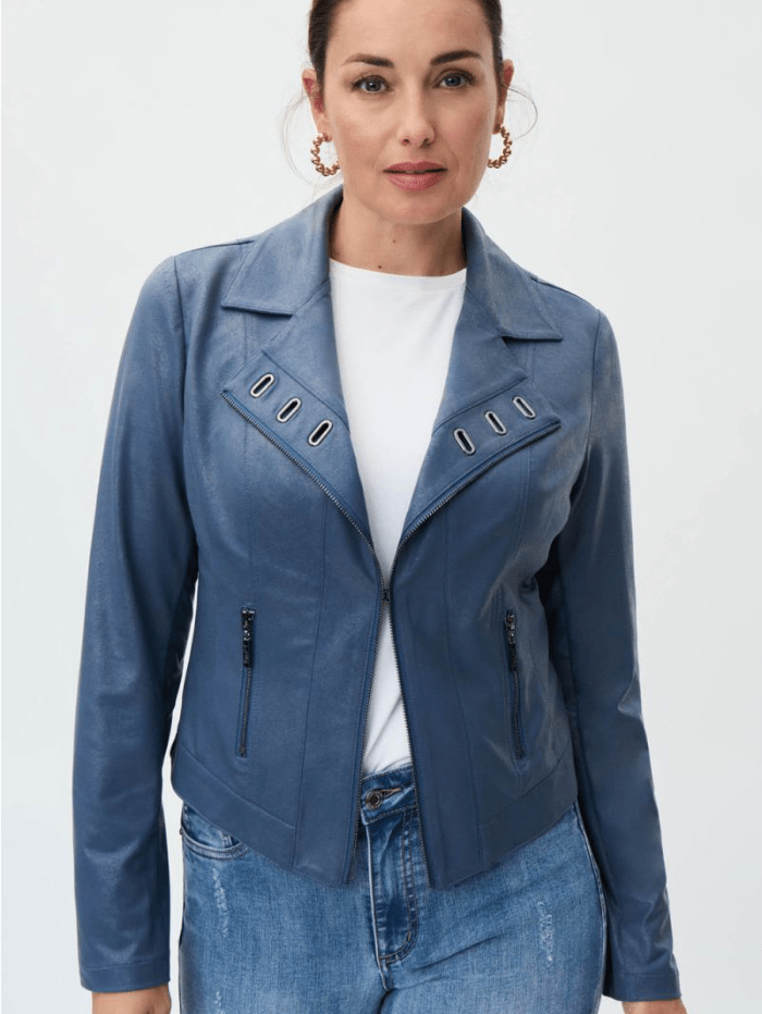 Joseph Ribkoff Coats &amp; Jackets Joseph Ribkoff Blue Short Jacket 231934 3798 izzi-of-baslow