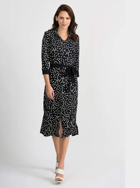 Joseph Ribkoff Dresses Joseph Ribkoff Black and Vanilla Spotty Dress 201387 izzi-of-baslow