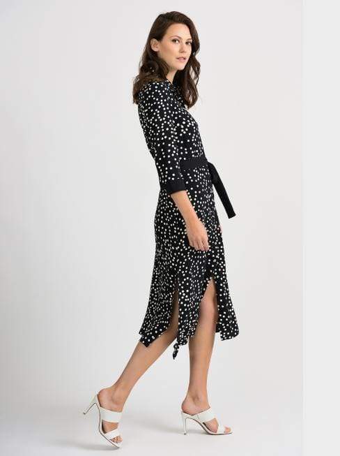 Joseph Ribkoff Dresses Joseph Ribkoff Black and Vanilla Spotty Dress 201387 izzi-of-baslow