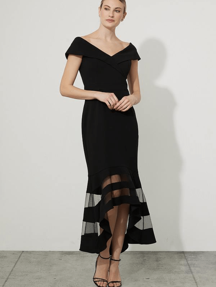 Joseph Ribkoff Dresses Joseph Ribkoff Black Sheer Panelled Maxi Evening Dress 223743 11 izzi-of-baslow