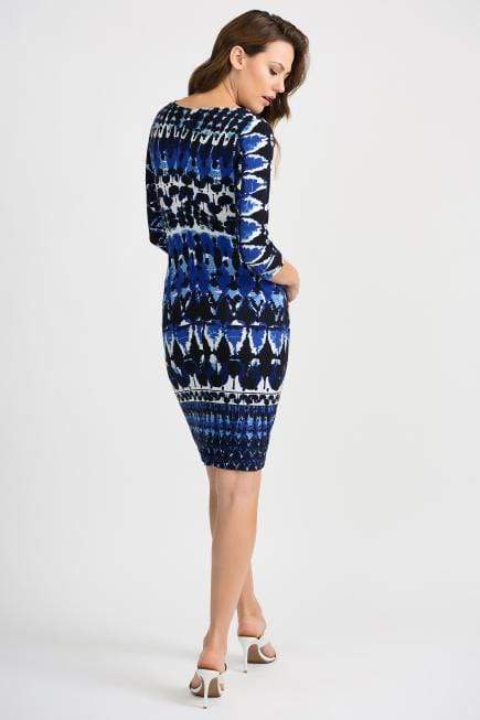 Joseph Ribkoff Dresses Joseph Ribkoff Blue Multi Print Dress 201473 izzi-of-baslow
