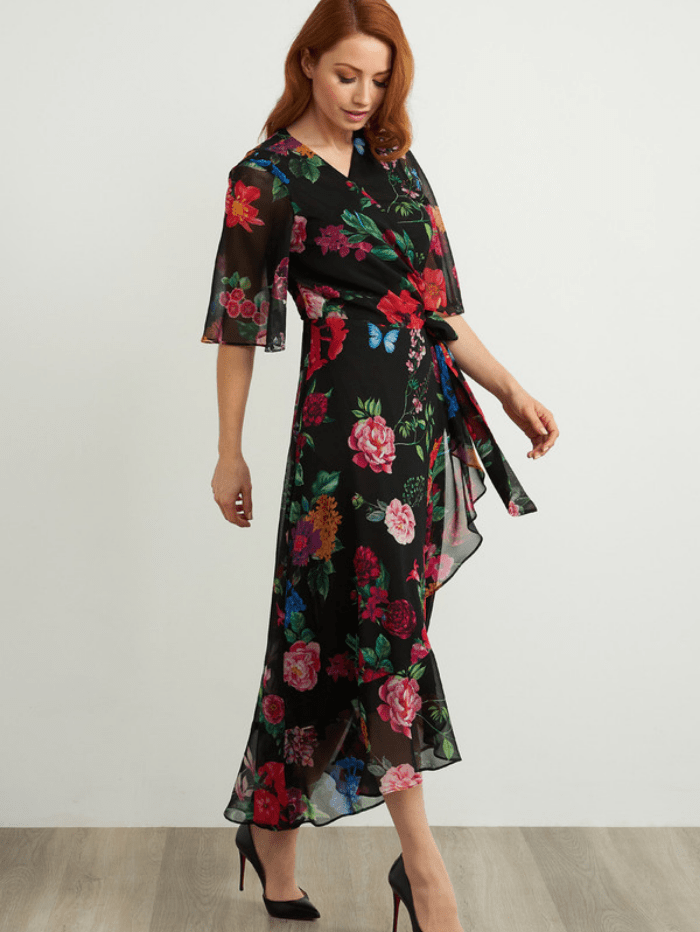 Joseph Ribkoff Dresses Joseph Ribkoff Floral Wrap Dress 211063 (A) izzi-of-baslow