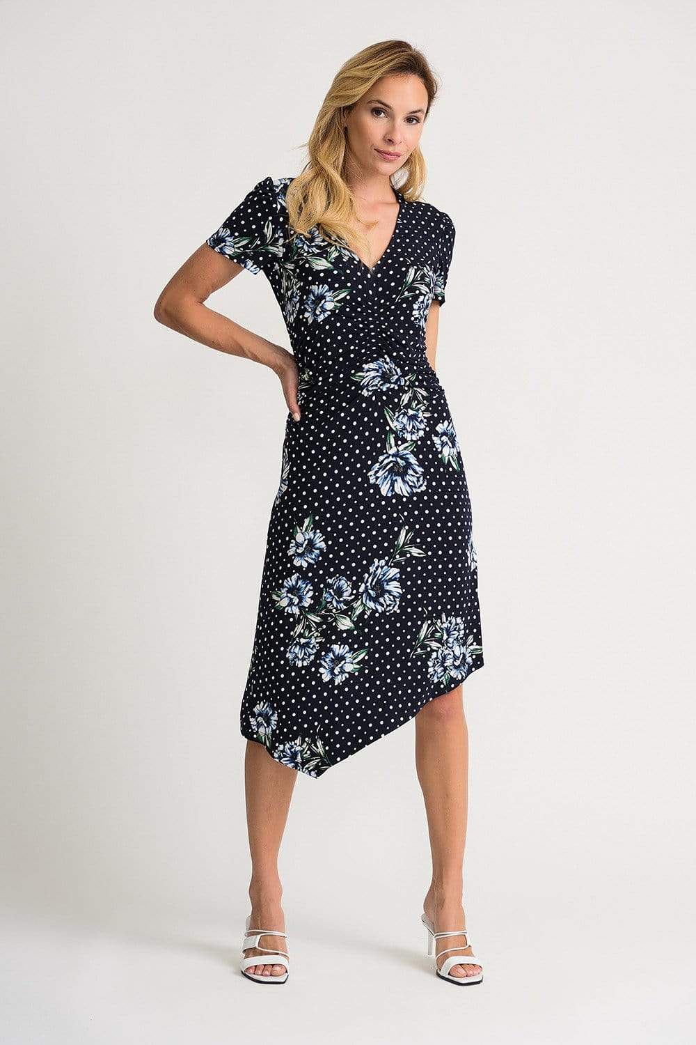 Joseph Ribkoff Dresses Joseph Ribkoff Mid Navy Printed 202056 Dress izzi-of-baslow
