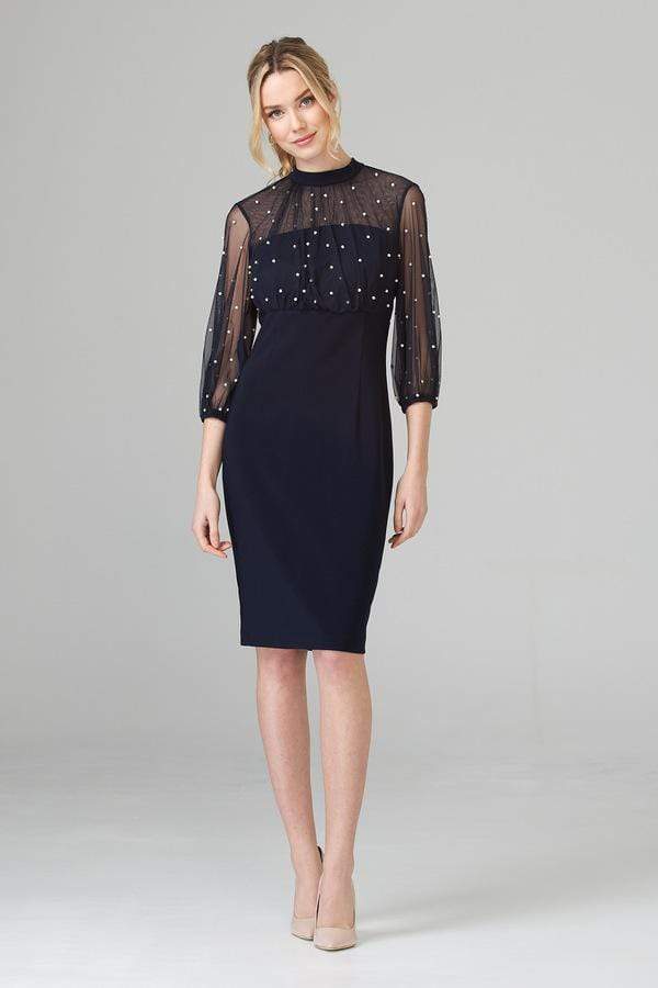 Joseph Ribkoff Dresses Joseph Ribkoff Navy Dress with Pearl Detail 201291 izzi-of-baslow