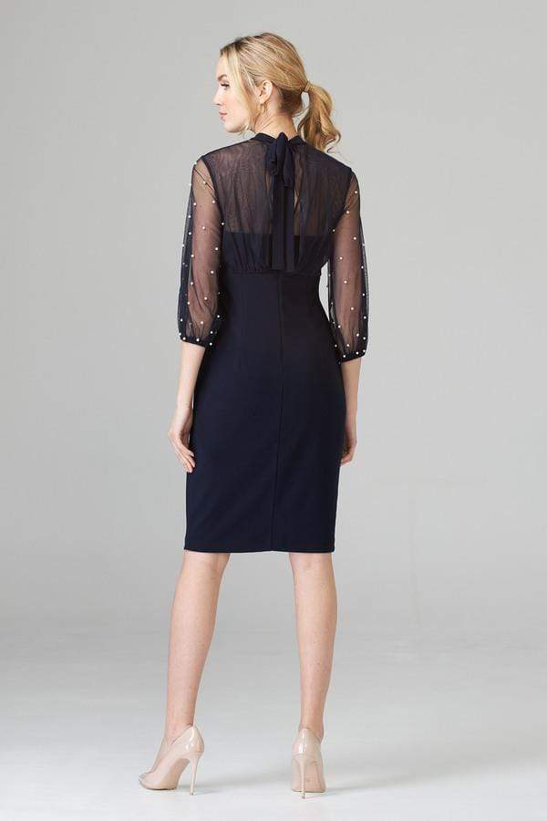 Joseph Ribkoff Navy Dress with Pearl Detail 201291 2166 Izzi of Baslow Joseph Ribkoff Navy Dress with Pearl Detail 201291 2166 Izzi of Baslow
