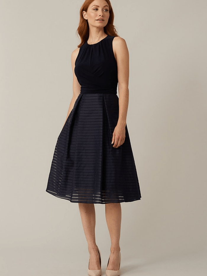 Joseph Ribkoff Tops Joseph Ribkoff Navy Fit &amp; Flare Dress 221354 2166 (A) izzi-of-baslow