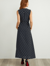 Joseph Ribkoff Dresses Joseph Ribkoff Navy Polka Dot Belted Maxi Dress 211027 A izzi-of-baslow