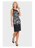 Joseph Ribkoff Dresses Joseph Ribkoff Silver and Black Dress With Flowers 193785 izzi-of-baslow