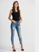 Joseph Ribkoff Jeans Joseph Ribkoff Cropped Jeans With Patches and Diamante 201993 593 izzi-of-baslow