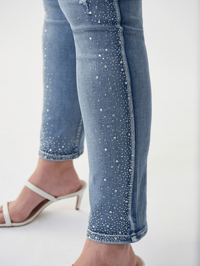 Joseph Ribkoff Jeans Joseph Ribkoff Light Blue Denim Sparkle Rhinstone Jeans 222921 3303 izzi-of-baslow