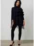 Joseph Ribkoff Knitwear Joseph Ribkoff Black Poncho With Faux Fur Detail 214916 11 izzi-of-baslow