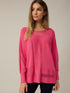Joseph Ribkoff Knitwear Joseph Ribkoff Pink Sorbet Cut - Out Knitted Top 221909 3847 izzi-of-baslow
