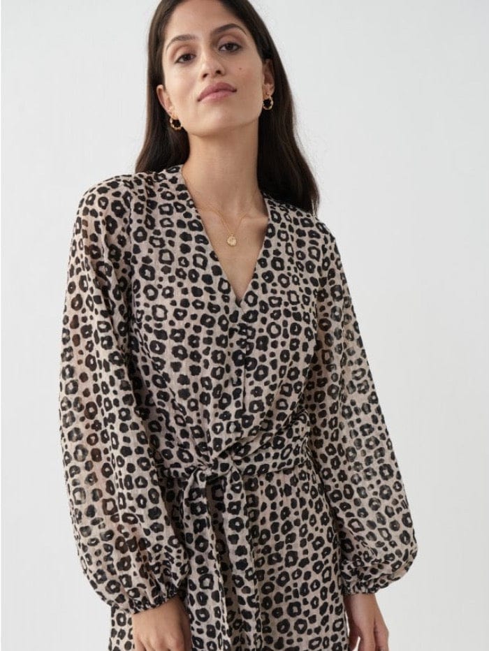 Joseph Ribkoff Tops Joseph Ribkoff Animal Print Tie Blouse 222032 113 izzi-of-baslow