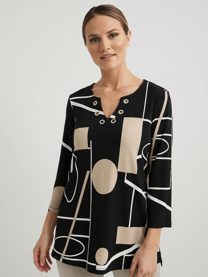 Joseph Ribkoff Tops Joseph Ribkoff Black Abstract Pattern Top 222039 2838 izzi-of-baslow