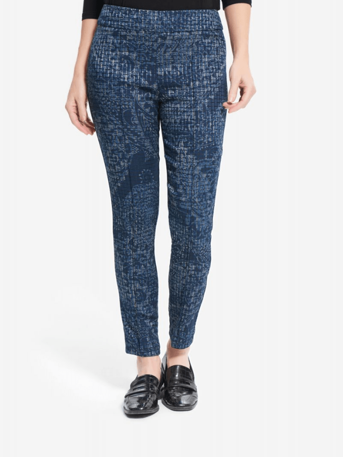 Joseph Ribkoff Tops Joseph Ribkoff Blue Multi Patterned Trousers 214101 937 izzi-of-baslow