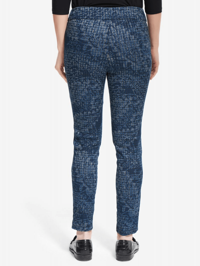 Joseph Ribkoff Tops Joseph Ribkoff Blue Multi Patterned Trousers 214101 937 izzi-of-baslow