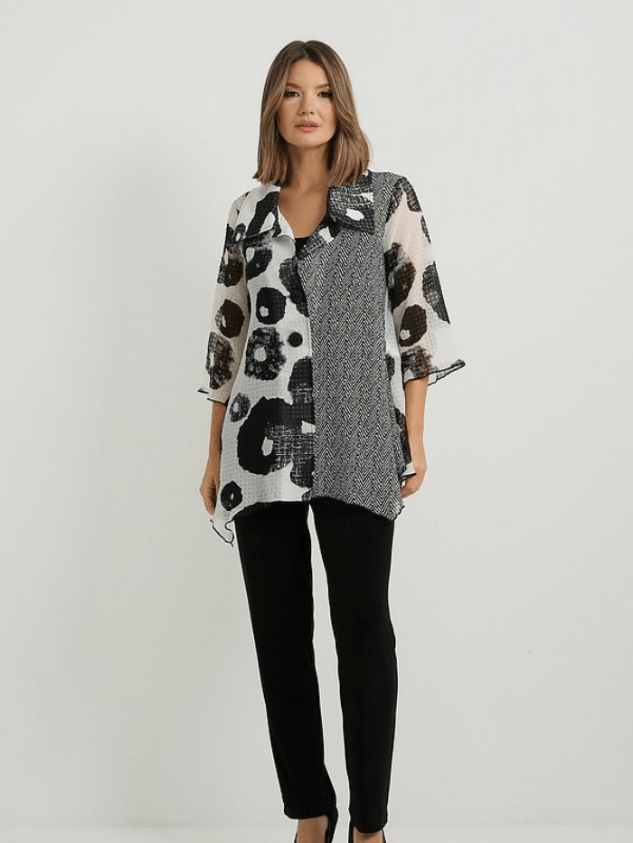 Joseph Ribkoff Tops Joseph Ribkoff Multi Print Long Blouse 222145 263 izzi-of-baslow