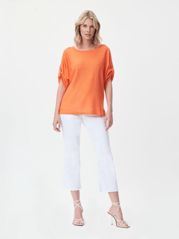 Joseph-Ribkoff-Orange-Knitted-Top 232908 4025 izzi-of-baslow